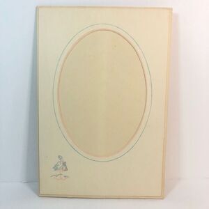 vintage 1950s newborn baby photo holder card stock stork blue pink